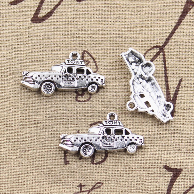Jewelry Making New York - 8 szt. Zawieszki Taksówka Nowojorska 18x32mm