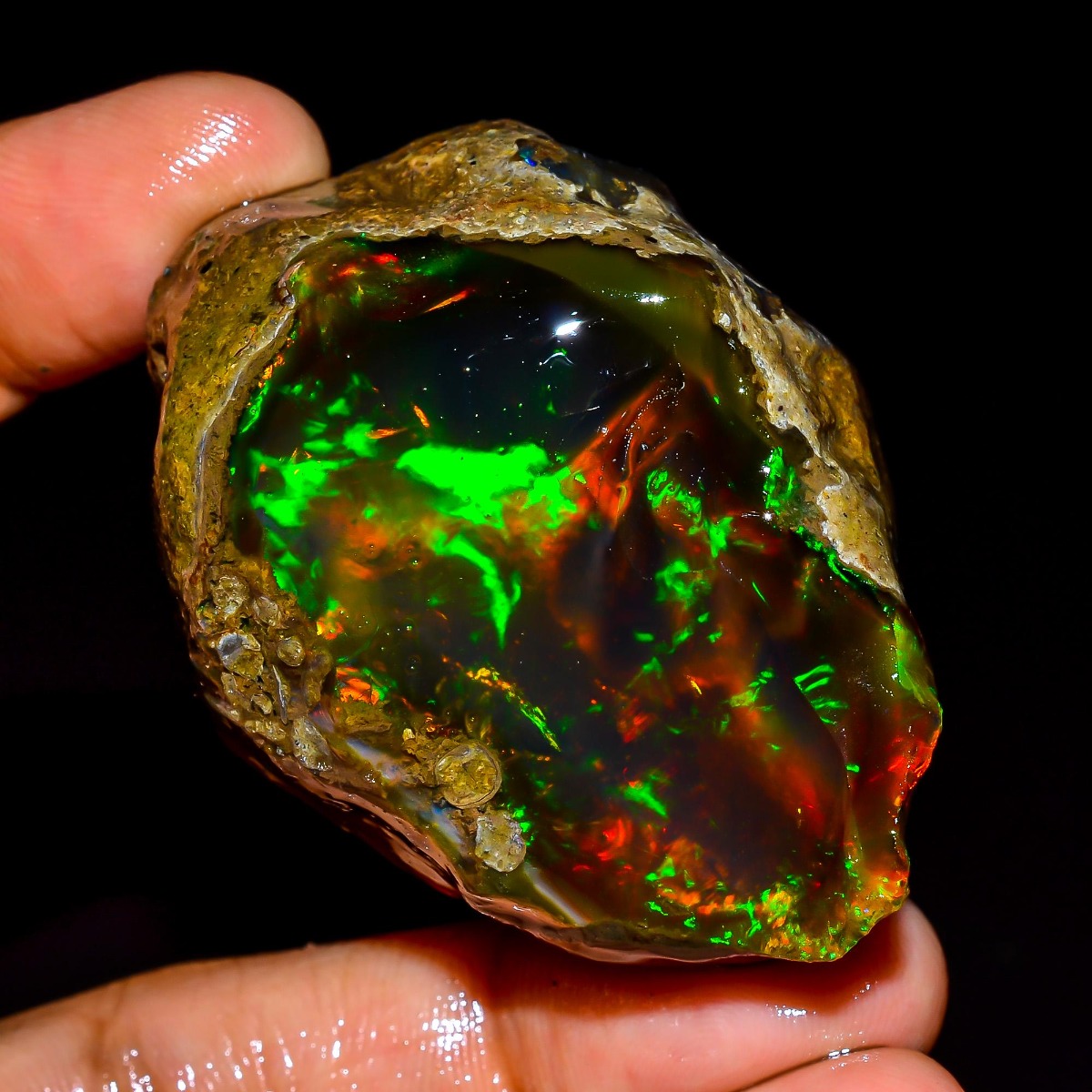 Jewelry Making Raw Materials - AAA+ Naturalny Etiopski Opal Surowy Ognisty
