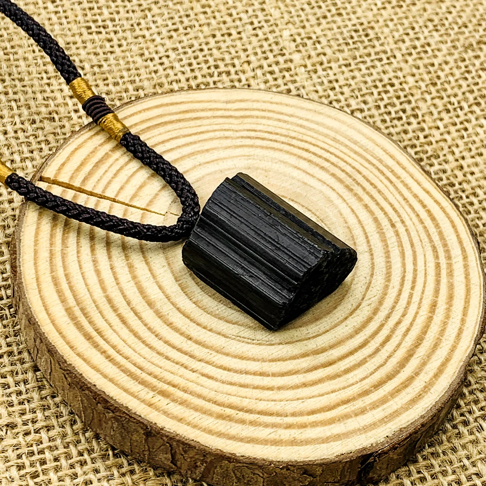 Jewelry Making Raw Materials - Naturalny szklany kryształ turmalinowy naszyjnik z
