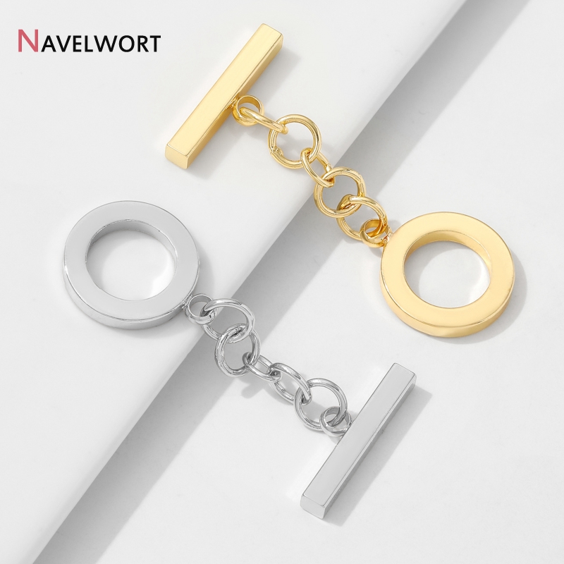 Toggle Clasp Gold - Złote (18K) pozłacane mosiężne okrągłe zapięcia
