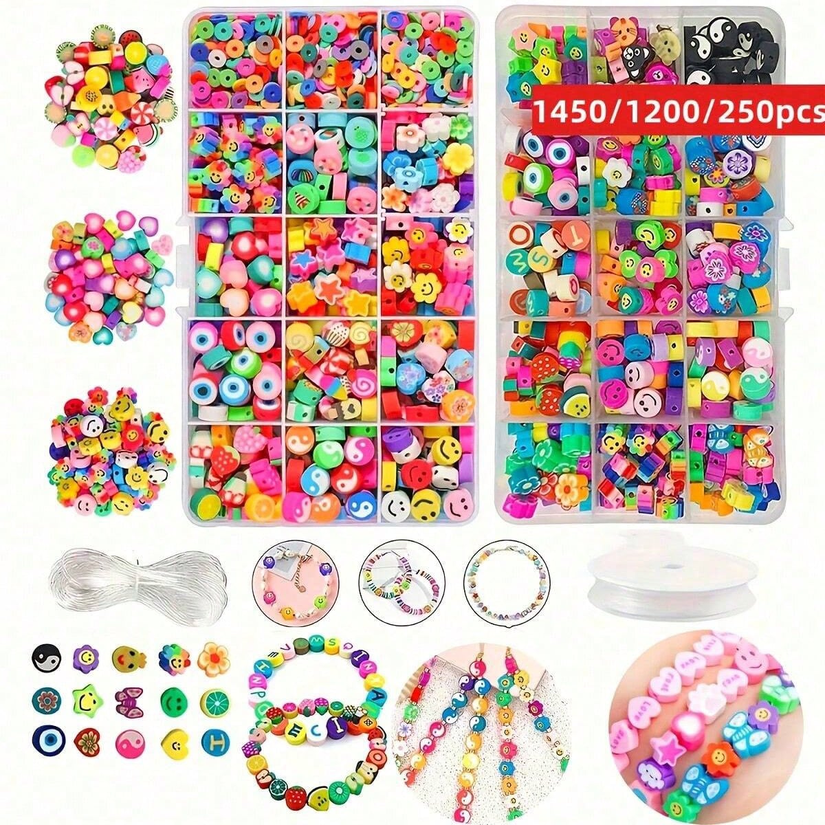 Jewelry Making Kits - Zestaw koralików z modeliny 1450/1200/250 sztuk,