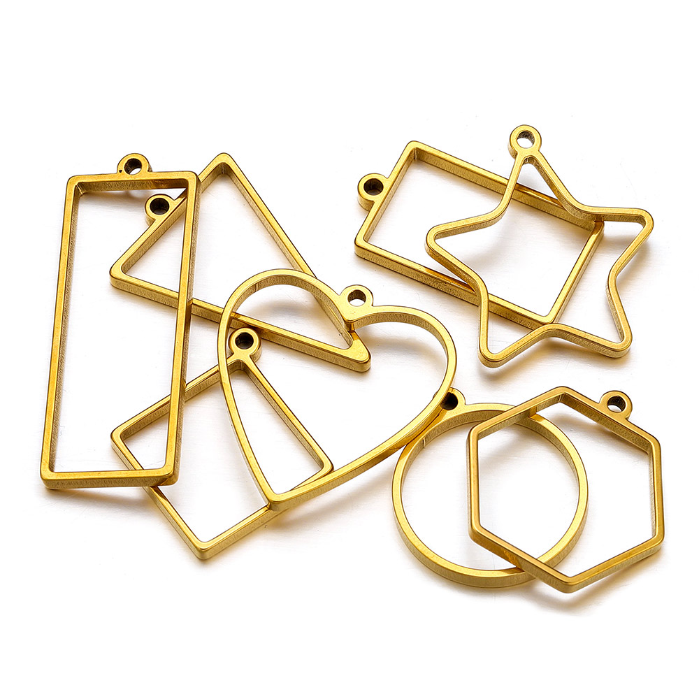 Jewelry Making With Resin - 10 szt. Stal Nierdzewna Geometryczne Metalowe