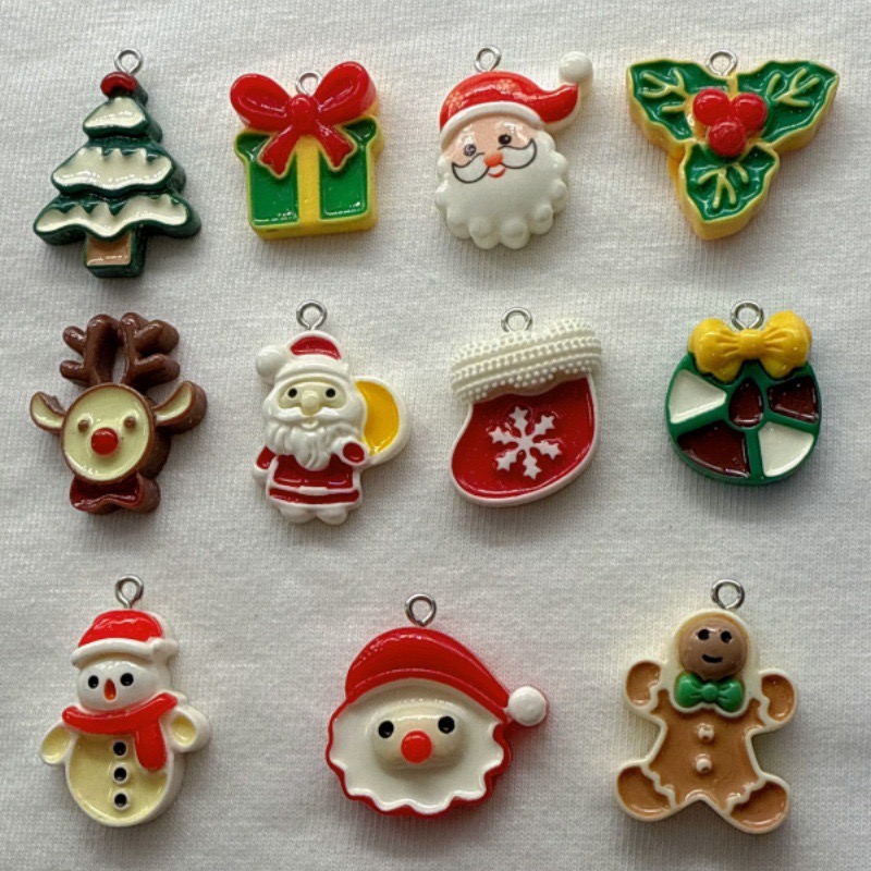 Jewelry Making Accessories - 10 szt. Świąteczne zawieszki z żywicy