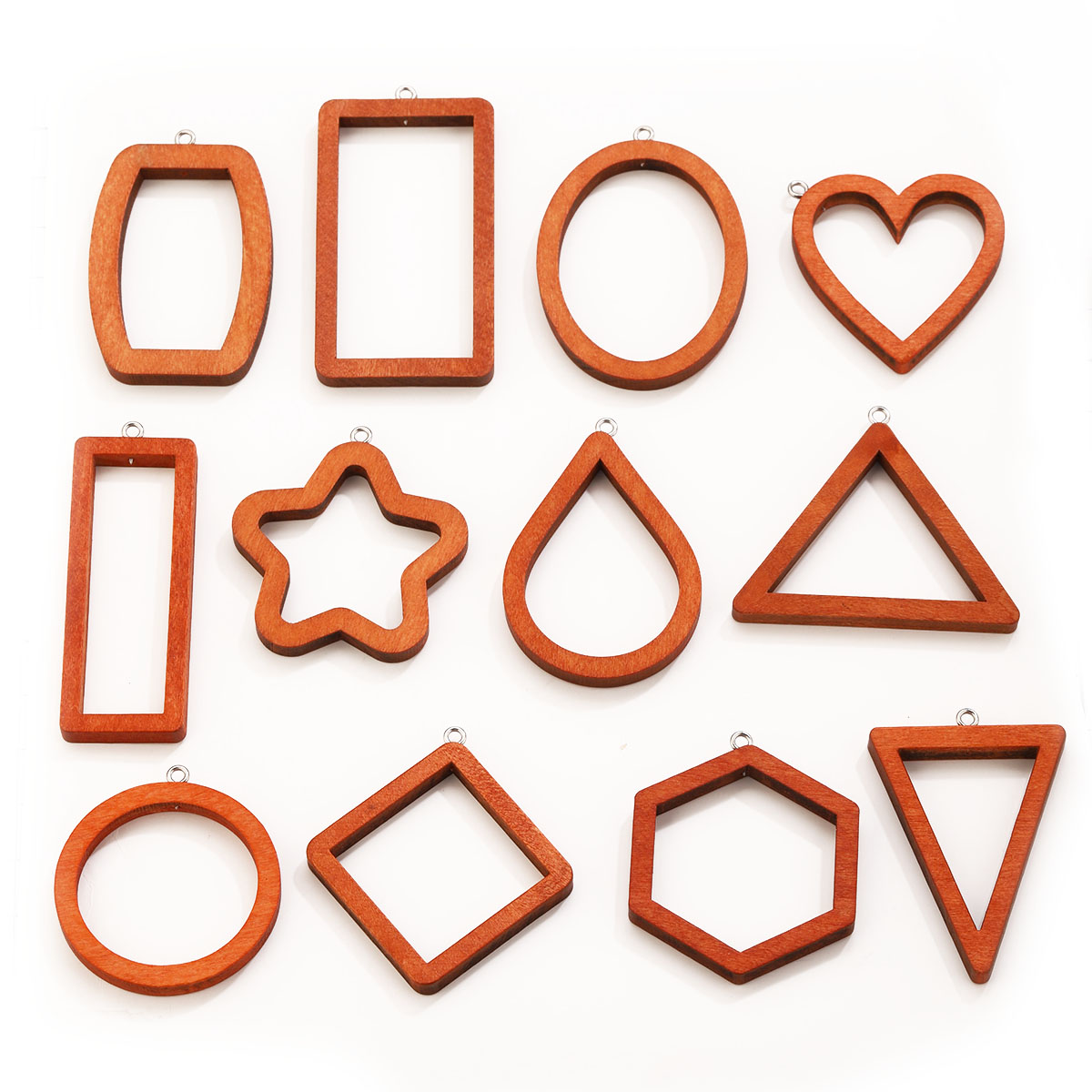 Jewelry Making With Resin - 10 SZT. Drewniane geometryczne zawieszki w