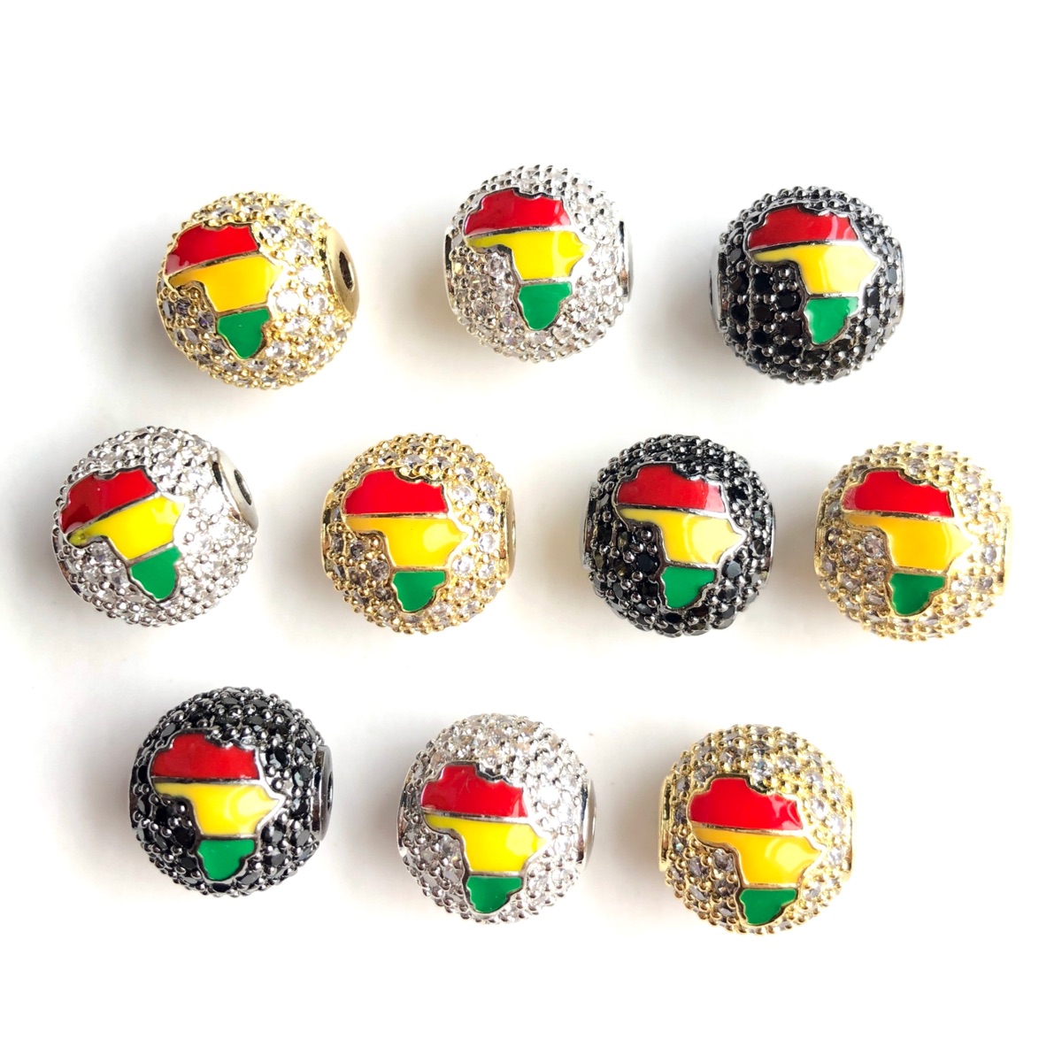 6 szt. 12mm czerwono-żółto-zie – Jewelry Making History recenzja i cena