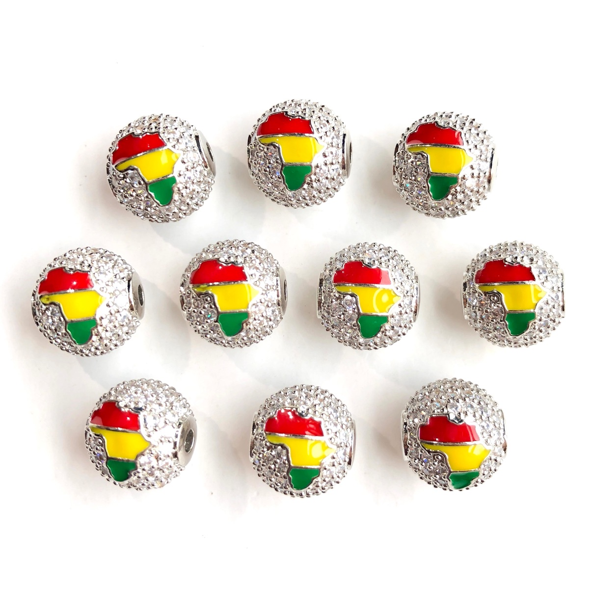 6 szt. 12mm czerwono-żółto-zie – Jewelry Making History recenzja i cena