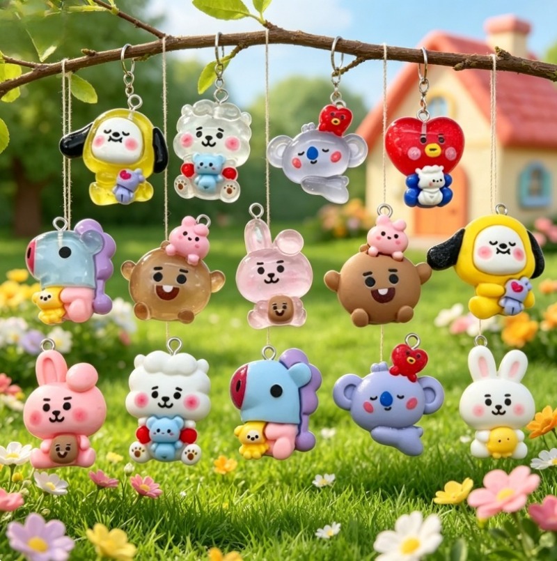 7 szt. BT21 Żywiczne Charmsy z – Jewelry Making Hobby recenzja i cena